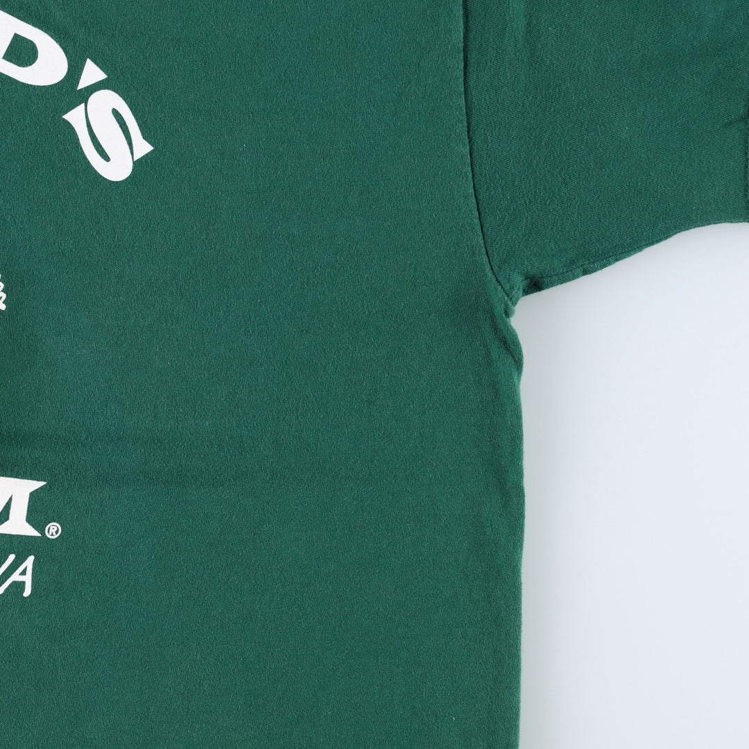 Hanes BEEFY-T GOLD'S GYM Advertising T-Shirt, Made in USA, Men's Size XL (approx.) cotton green type Vintage Second Hand