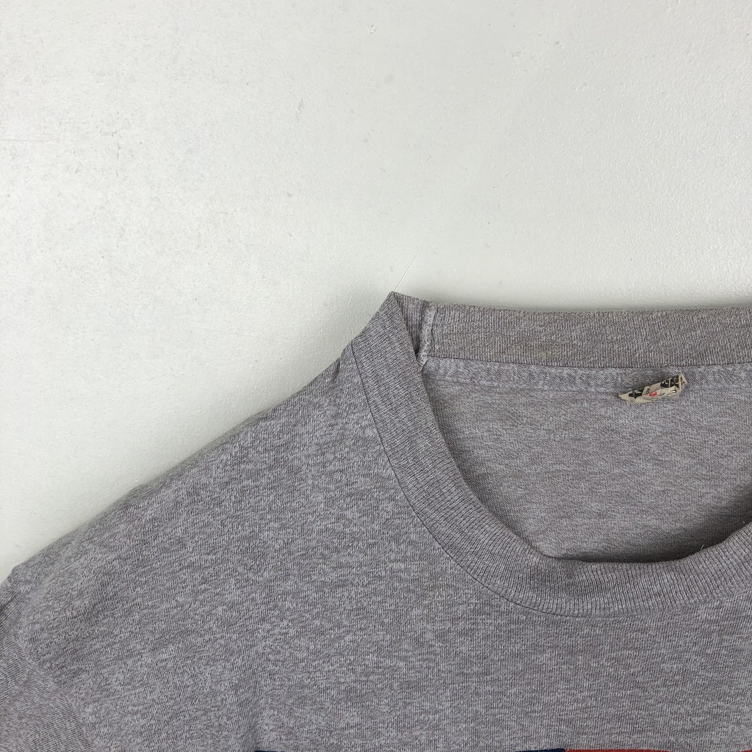 80'S Screen Stars American flag message print T-shirt, Made in USA, Men's XL equivalent, Vintage cotton gray type Vintage Second Hand