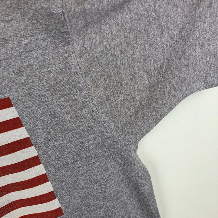 80'S Screen Stars American flag message print T-shirt, Made in USA, Men's XL equivalent, Vintage cotton gray type Vintage Second Hand