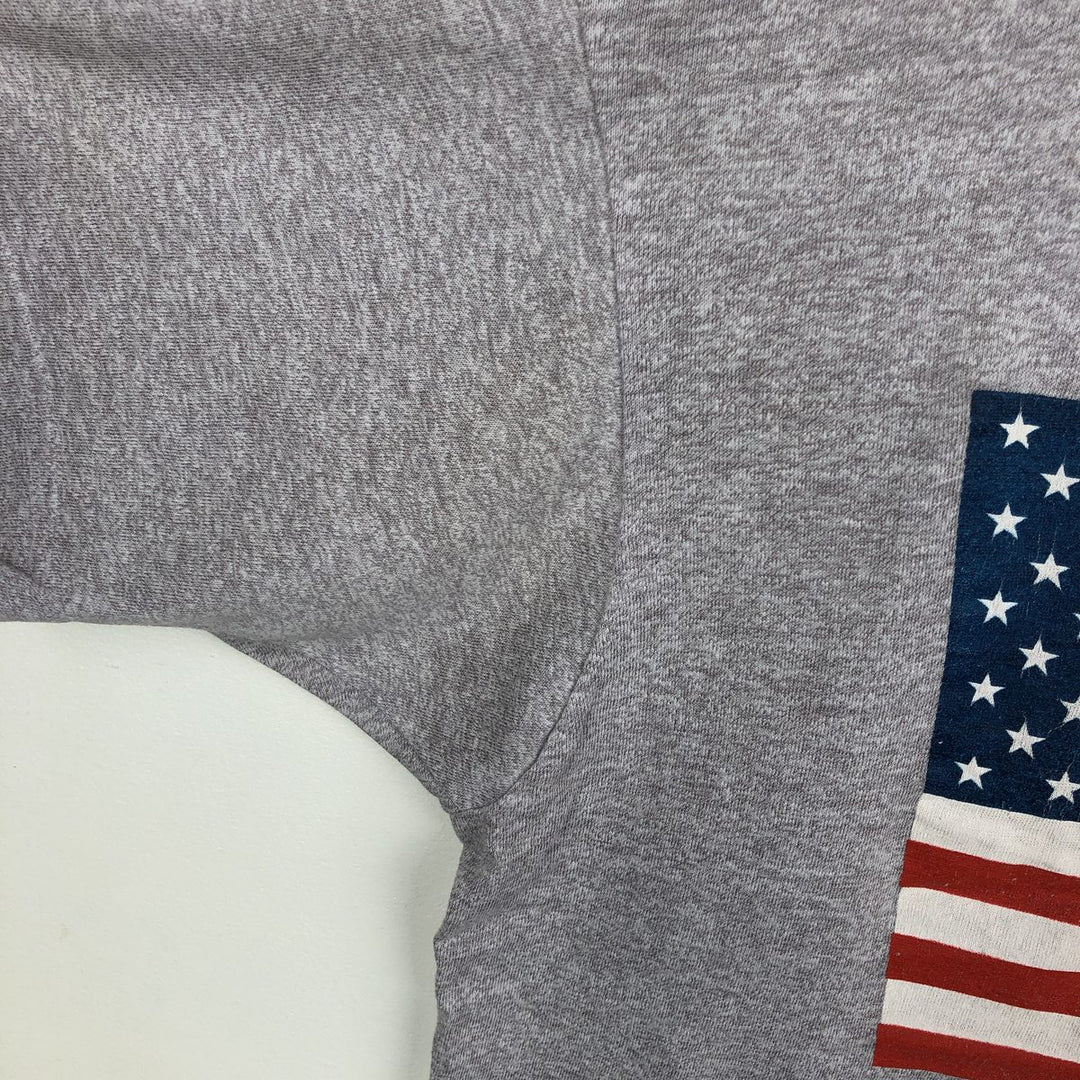 80'S Screen Stars American flag message print T-shirt, Made in USA, Men's XL equivalent, Vintage cotton gray type Vintage Second Hand