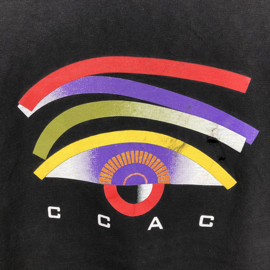 80s-90'S Hanes BEEFY-T College T-Shirt, Made in USA, Men's XL equivalent. cotton black type Vintage Second Hand