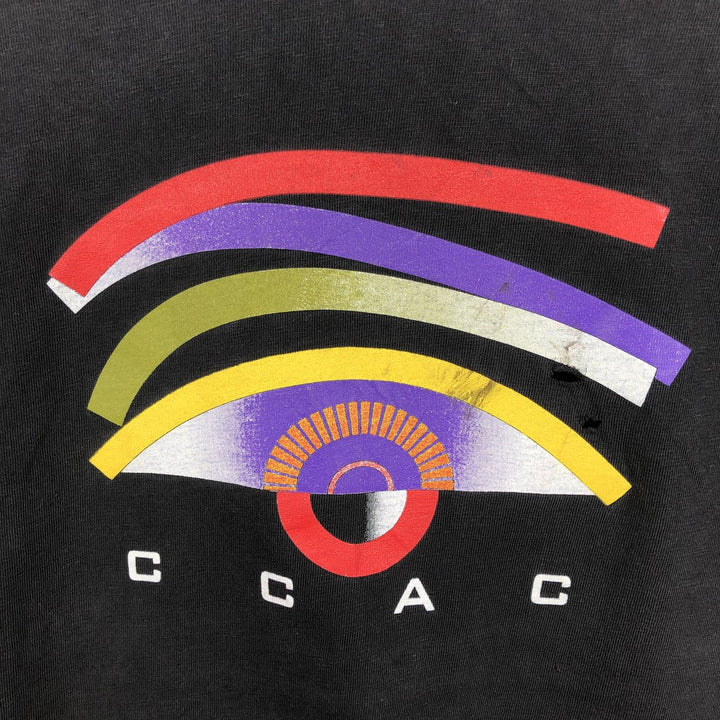 80s-90'S Hanes BEEFY-T College T-Shirt, Made in USA, Men's XL equivalent. cotton black type Vintage Second Hand