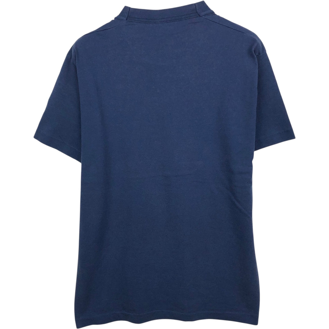 90'S Fruit of the Loom Best Printed T-shirt, Made in USA, Men's L size, Vintage cotton navy blue type Vintage Second Hand
