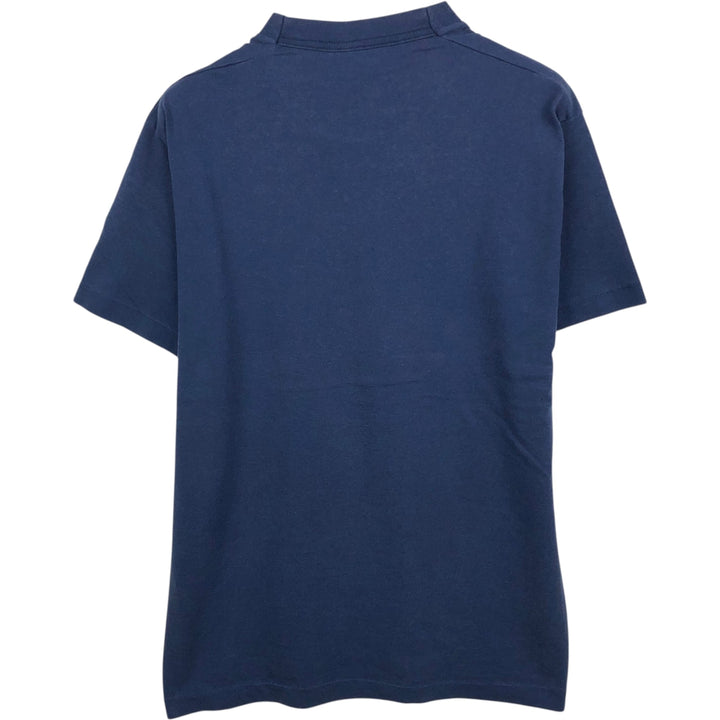 90'S Fruit of the Loom Best Printed T-shirt, Made in USA, Men's L size, Vintage cotton navy blue type Vintage Second Hand