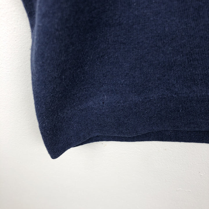 90'S Fruit of the Loom Best Printed T-shirt, Made in USA, Men's L size, Vintage cotton navy blue type Vintage Second Hand