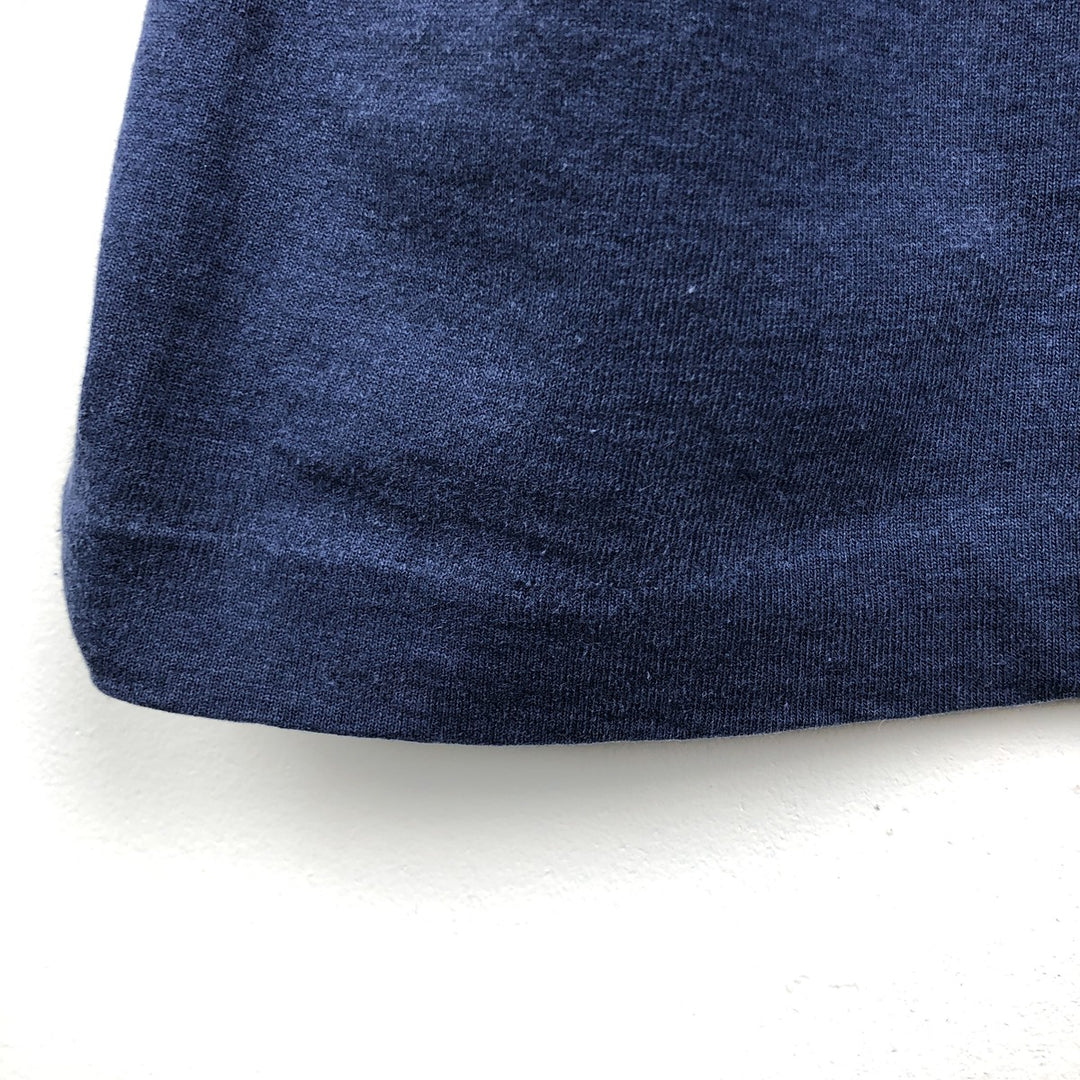 90'S Fruit of the Loom Best Printed T-shirt, Made in USA, Men's L size, Vintage cotton navy blue type Vintage Second Hand