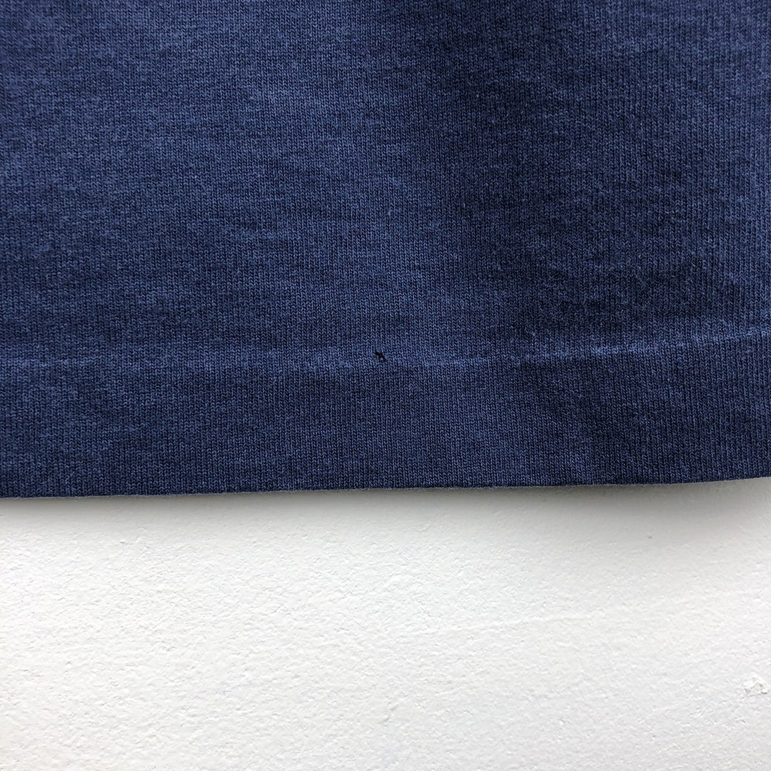 90'S Fruit of the Loom Best Printed T-shirt, Made in USA, Men's L size, Vintage cotton navy blue type Vintage Second Hand