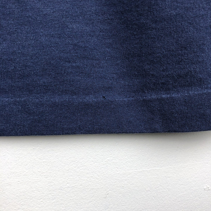 90'S Fruit of the Loom Best Printed T-shirt, Made in USA, Men's L size, Vintage cotton navy blue type Vintage Second Hand