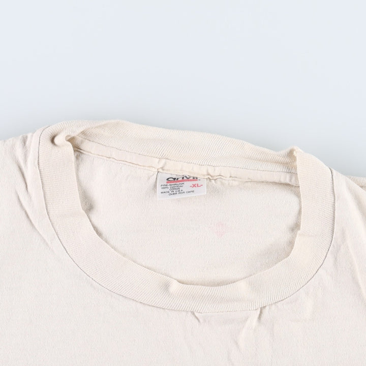 90'S Anvil Sprint Print T-Shirt, Made in USA, Men's XL equivalent, Vintage cotton pale white type Vintage Second Hand