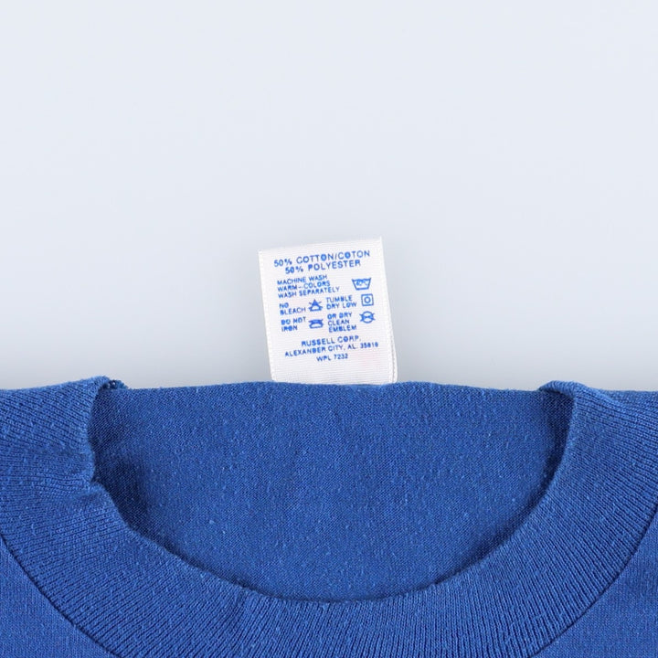 90'S Jerzees Message Print T-Shirt, Made in USA, Men's Size M (Equivalent), Vintage cotton blue type Vintage Second Hand