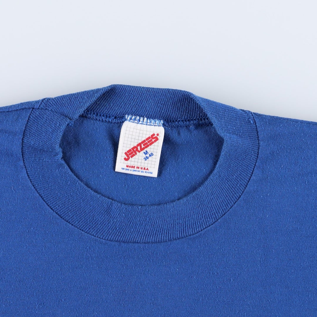 90'S Jerzees Message Print T-Shirt, Made in USA, Men's Size M (Equivalent), Vintage cotton blue type Vintage Second Hand