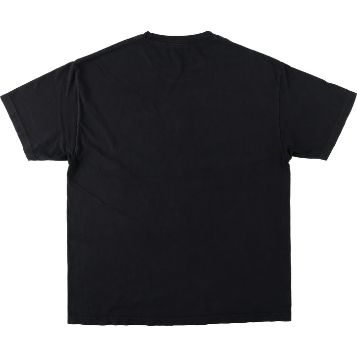 Message print T-shirt, men's size L (approx.) unclear black type Vintage Second Hand