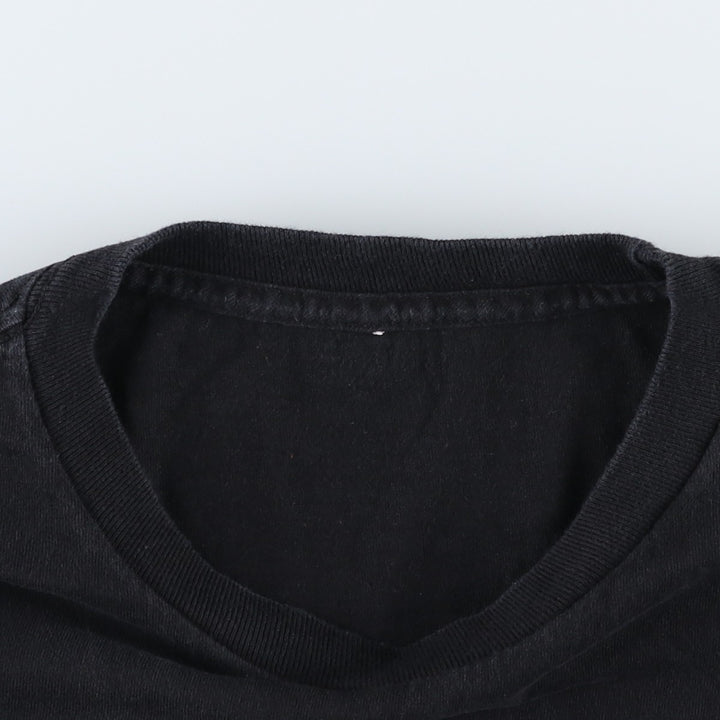 Message print T-shirt, men's size L (approx.) unclear black type Vintage Second Hand