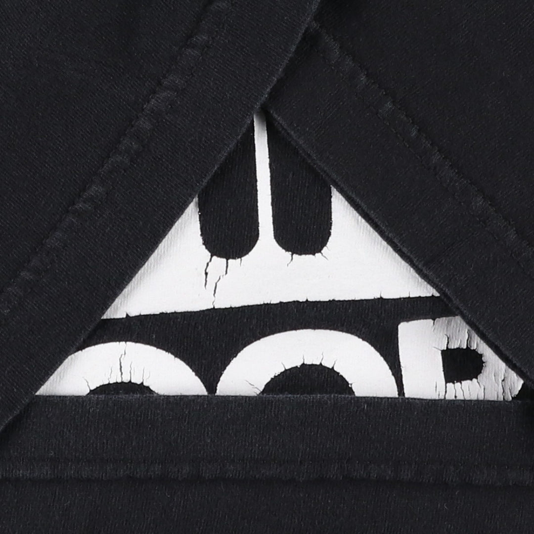 Message print T-shirt, men's size L (approx.) unclear black type Vintage Second Hand