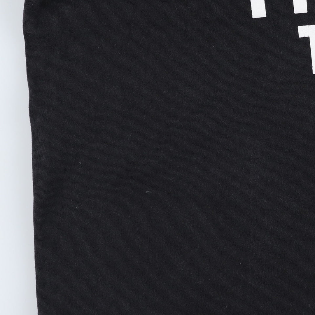 Message print T-shirt, men's size L (approx.) unclear black type Vintage Second Hand