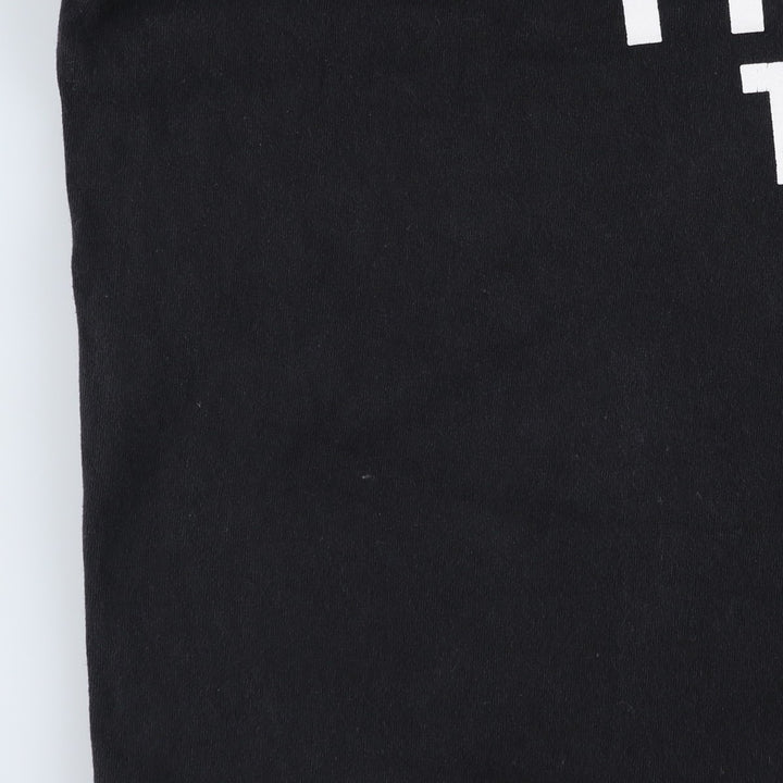 Message print T-shirt, men's size L (approx.) unclear black type Vintage Second Hand