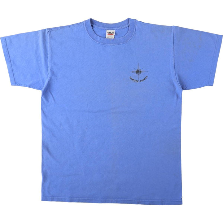 90'S Anvil Print T-Shirt, Men's Size L (Equivalent), Vintage cotton blue type Vintage Second Hand