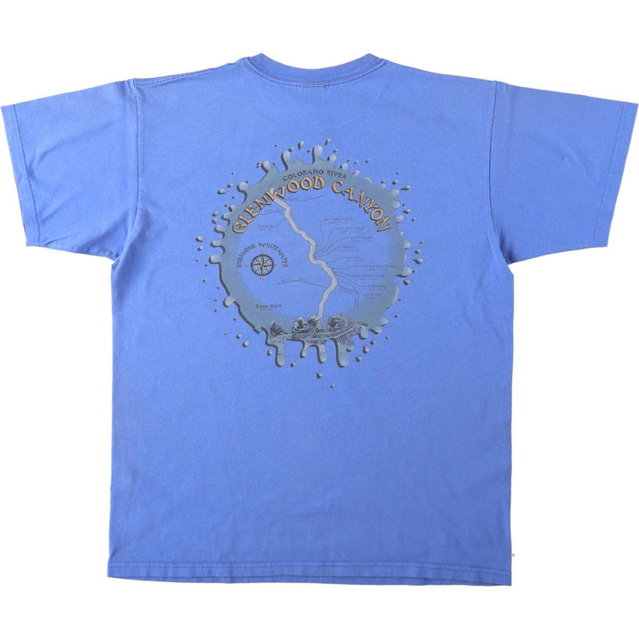 90'S Anvil Print T-Shirt, Men's Size L (Equivalent), Vintage cotton blue type Vintage Second Hand