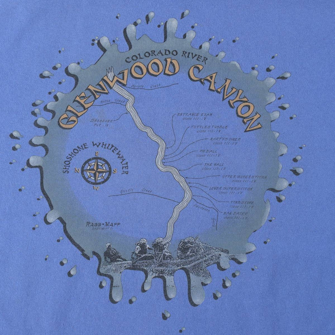 90'S Anvil Print T-Shirt, Men's Size L (Equivalent), Vintage cotton blue type Vintage Second Hand
