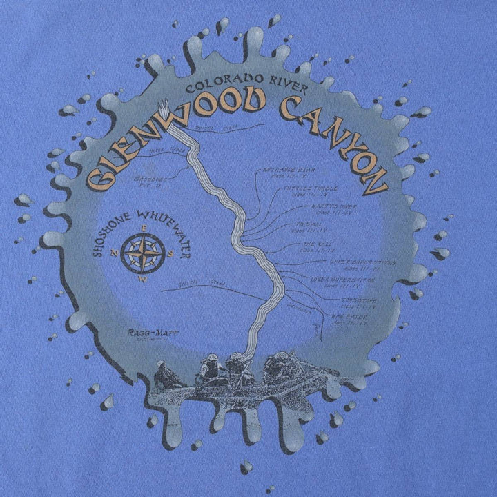 90'S Anvil Print T-Shirt, Men's Size L (Equivalent), Vintage cotton blue type Vintage Second Hand