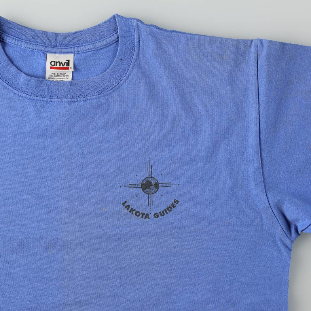90'S Anvil Print T-Shirt, Men's Size L (Equivalent), Vintage cotton blue type Vintage Second Hand