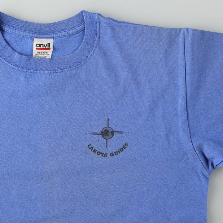 90'S Anvil Print T-Shirt, Men's Size L (Equivalent), Vintage cotton blue type Vintage Second Hand