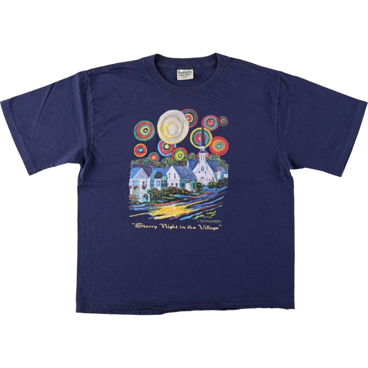 90'S STANFIELED'S Joy Laking Art T-Shirt, Made in Canada, Men's Size L (approx.), Vintage cotton navy blue type Vintage Second Hand