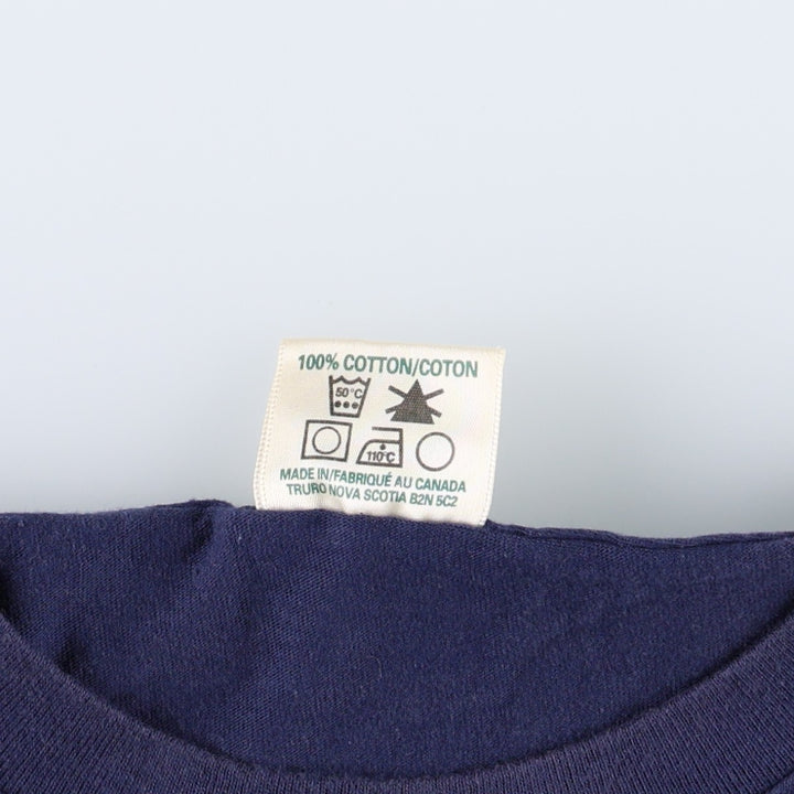 90'S STANFIELED'S Joy Laking Art T-Shirt, Made in Canada, Men's Size L (approx.), Vintage cotton navy blue type Vintage Second Hand