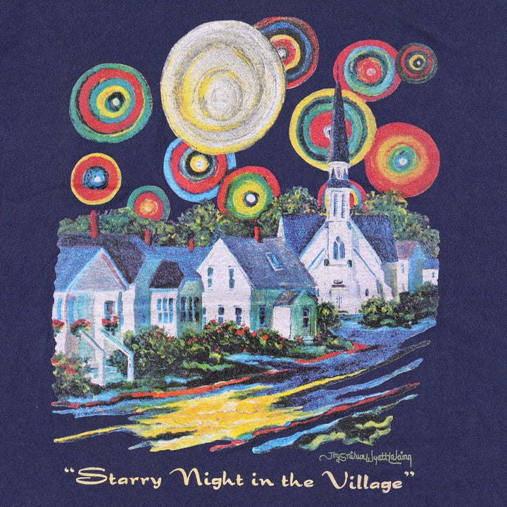 90'S STANFIELED'S Joy Laking Art T-Shirt, Made in Canada, Men's Size L (approx.), Vintage cotton navy blue type Vintage Second Hand