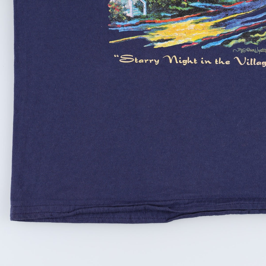90'S STANFIELED'S Joy Laking Art T-Shirt, Made in Canada, Men's Size L (approx.), Vintage cotton navy blue type Vintage Second Hand