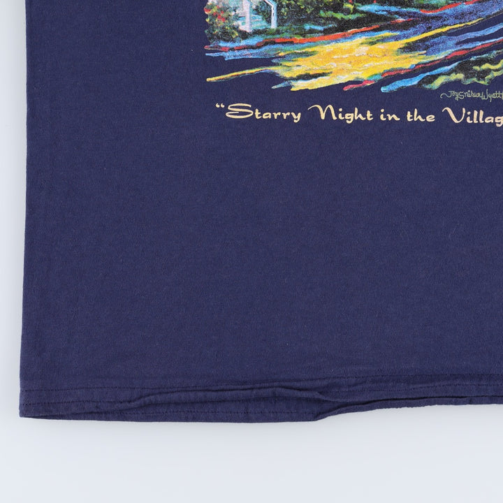 90'S STANFIELED'S Joy Laking Art T-Shirt, Made in Canada, Men's Size L (approx.), Vintage cotton navy blue type Vintage Second Hand