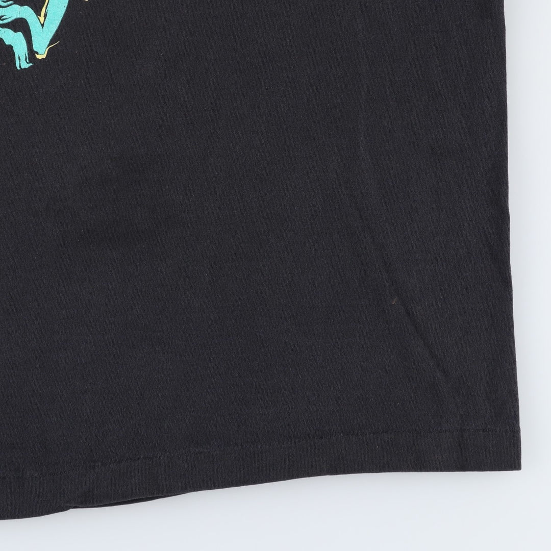 90'S Fruit of the Loom printed T-shirt, made in the USA, men's XL size, vintage cotton black type Vintage Second Hand