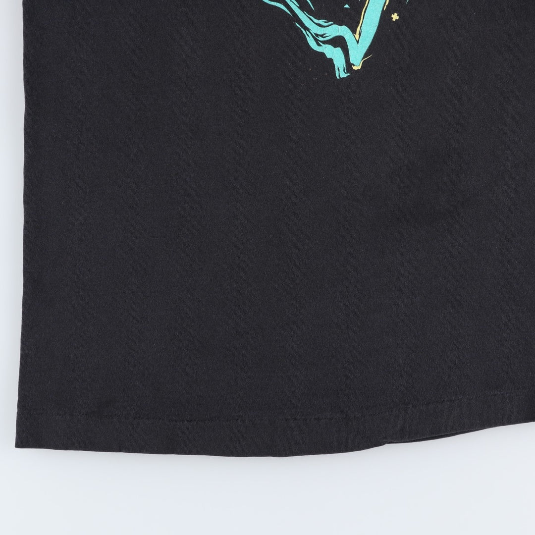90'S Fruit of the Loom printed T-shirt, made in the USA, men's XL size, vintage cotton black type Vintage Second Hand
