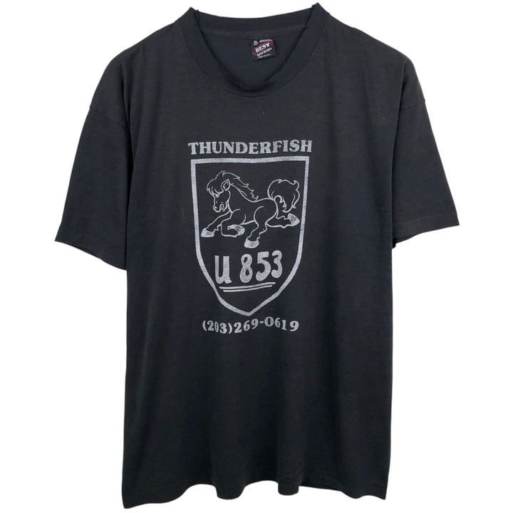 90'S Fruit of the Loom Best Print T-Shirt, Made in USA, Men's Size XL (approx.) cotton black type Vintage Second Hand