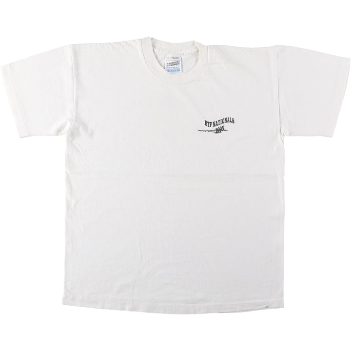 90'S Fruit of the Loom SCREEN STARS Screen Stars Printed T-shirt Men's L size Vintage cotton white type Vintage Second Hand