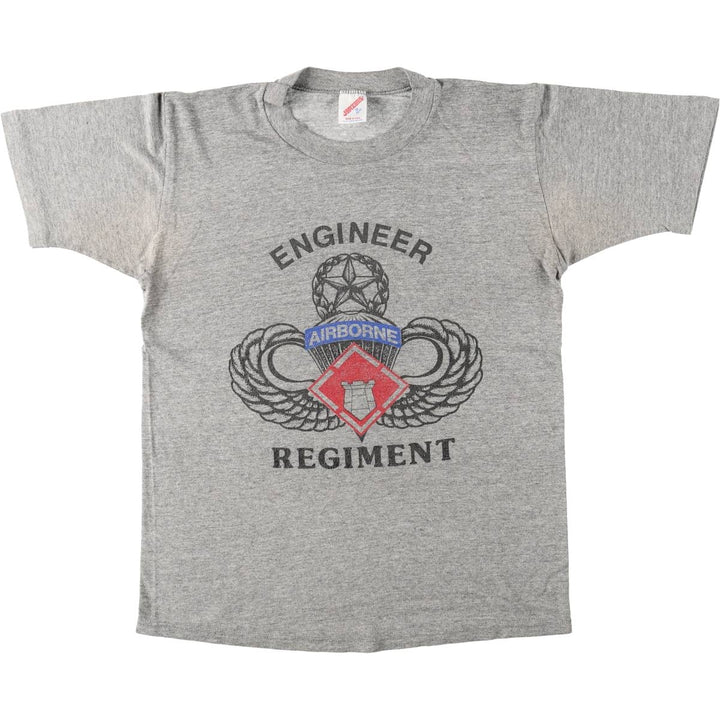 80s-90'S Jerzees Print T-Shirt, Made in USA, Men's Size M (approx.), Vintage polyester gray type Vintage Second Hand