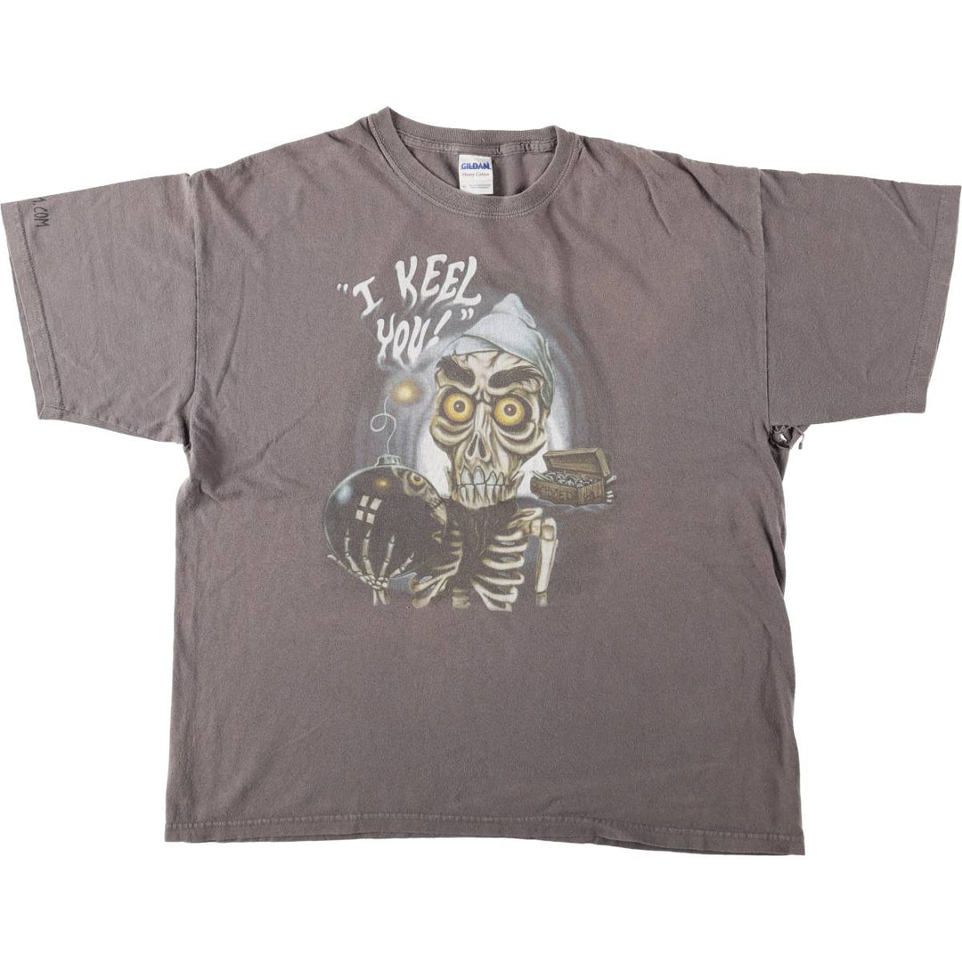 2000'S Gildan Achmed the Dead Terrorist Print T-Shirt, Men's XL (approx.) cotton Charcoal Vintage Second Hand