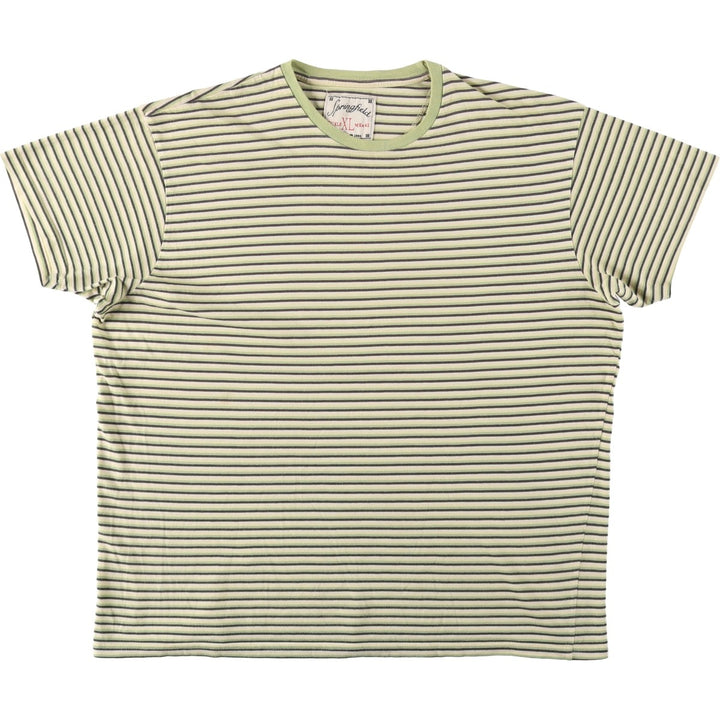 Springfield Multi-Border Striped T-Shirt, Men's XL (approx.) unclear yellow type Vintage Second Hand