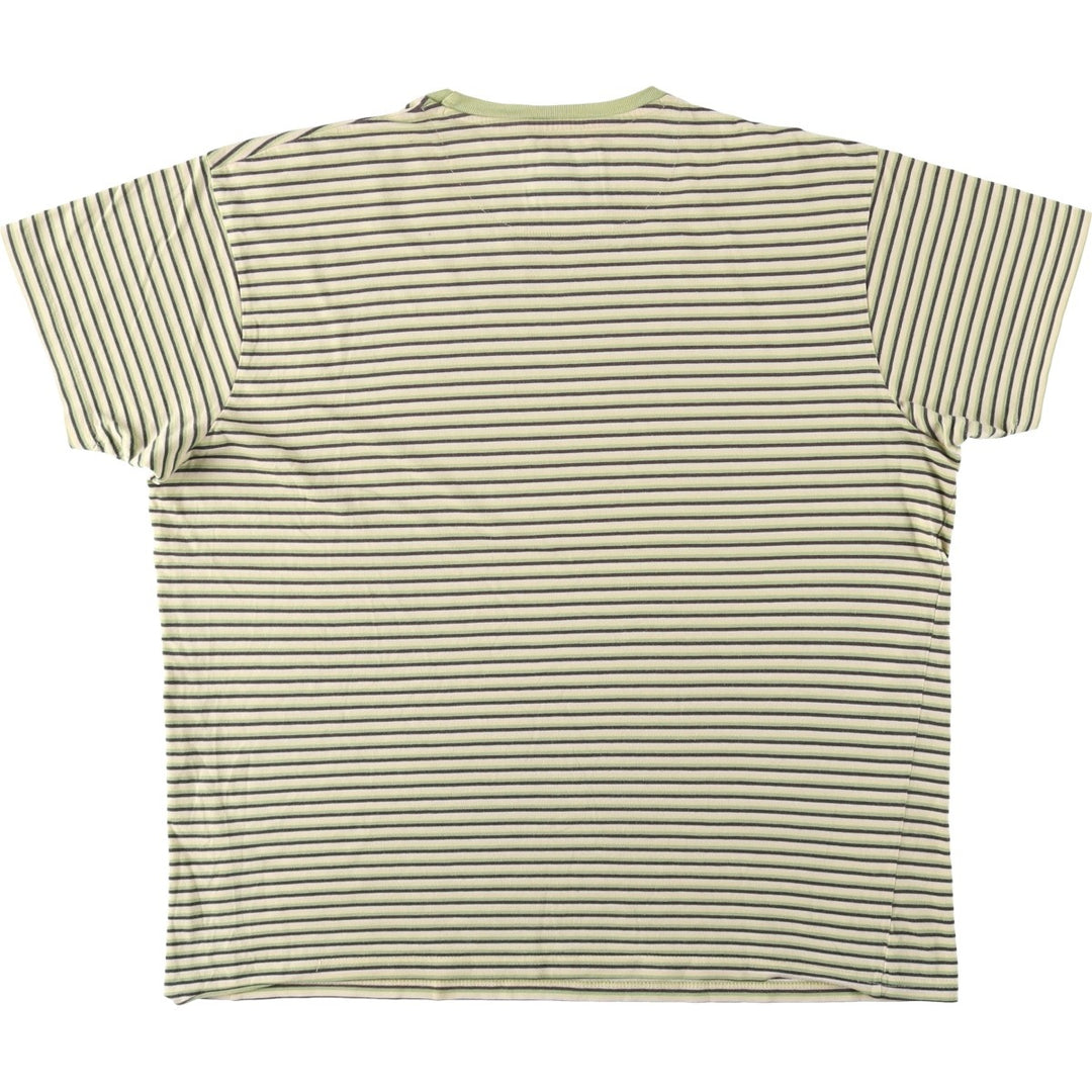 Springfield Multi-Border Striped T-Shirt, Men's XL (approx.) unclear yellow type Vintage Second Hand
