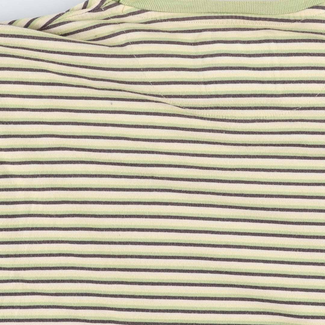 Springfield Multi-Border Striped T-Shirt, Men's XL (approx.) unclear yellow type Vintage Second Hand