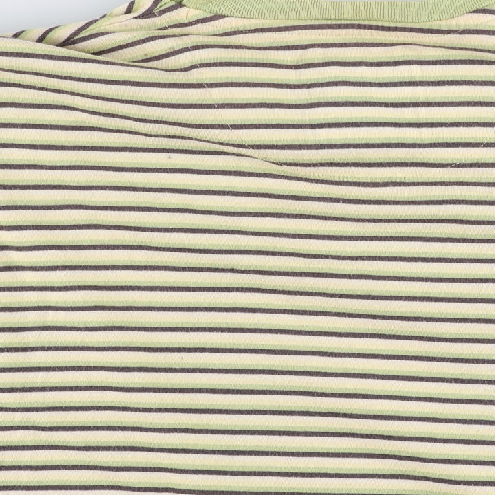 Springfield Multi-Border Striped T-Shirt, Men's XL (approx.) unclear yellow type Vintage Second Hand
