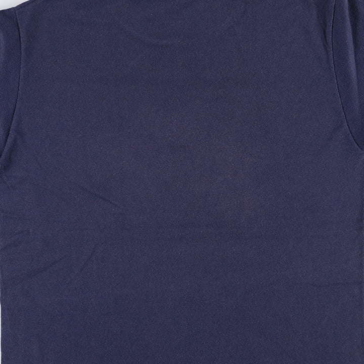 70s-80'S Jerzees by Russell Print T-Shirt, Made in USA, Men's Size M (approx.), Vintage polyester navy blue type Vintage Second Hand