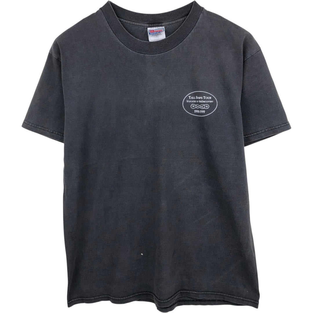 90'S Hanes BEEFY-T printed T-shirt, men's size L, vintage cotton black type Vintage Second Hand