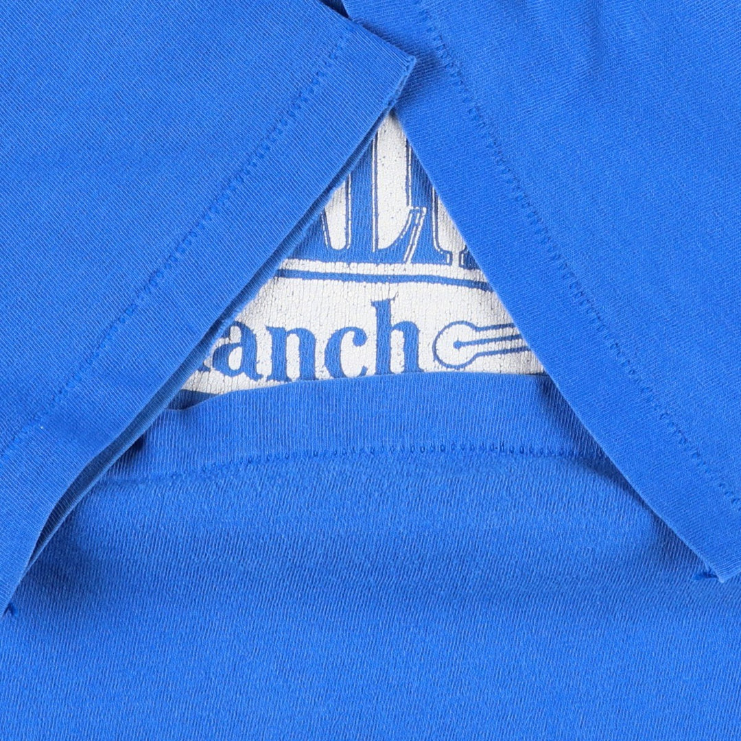 80'S Hanes BEEFY-T Blue Tag SKYWALKER Ranch Advertising T-Shirt, Made in USA, Men's XL equivalent, Vintage cotton blue type Vintage Second Hand