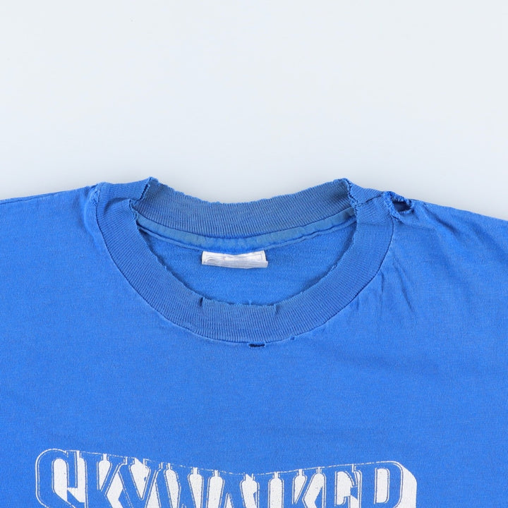 80'S Hanes BEEFY-T Blue Tag SKYWALKER Ranch Advertising T-Shirt, Made in USA, Men's XL equivalent, Vintage cotton blue type Vintage Second Hand
