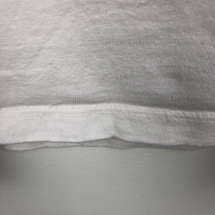 90'S Rel.e.vant Products all-over print T-shirt, Made in USA, Men's XL equivalent, Vintage cotton pale white type Vintage Second Hand