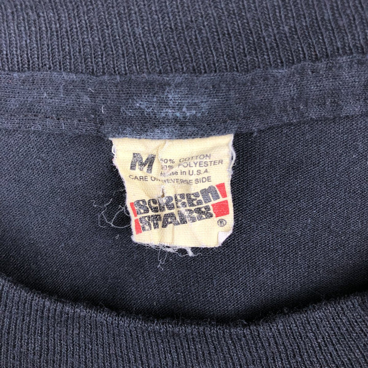 90'S SCREEN STARS Printed T-shirt Made in USA Men's M Vintage cotton black type Vintage Second Hand