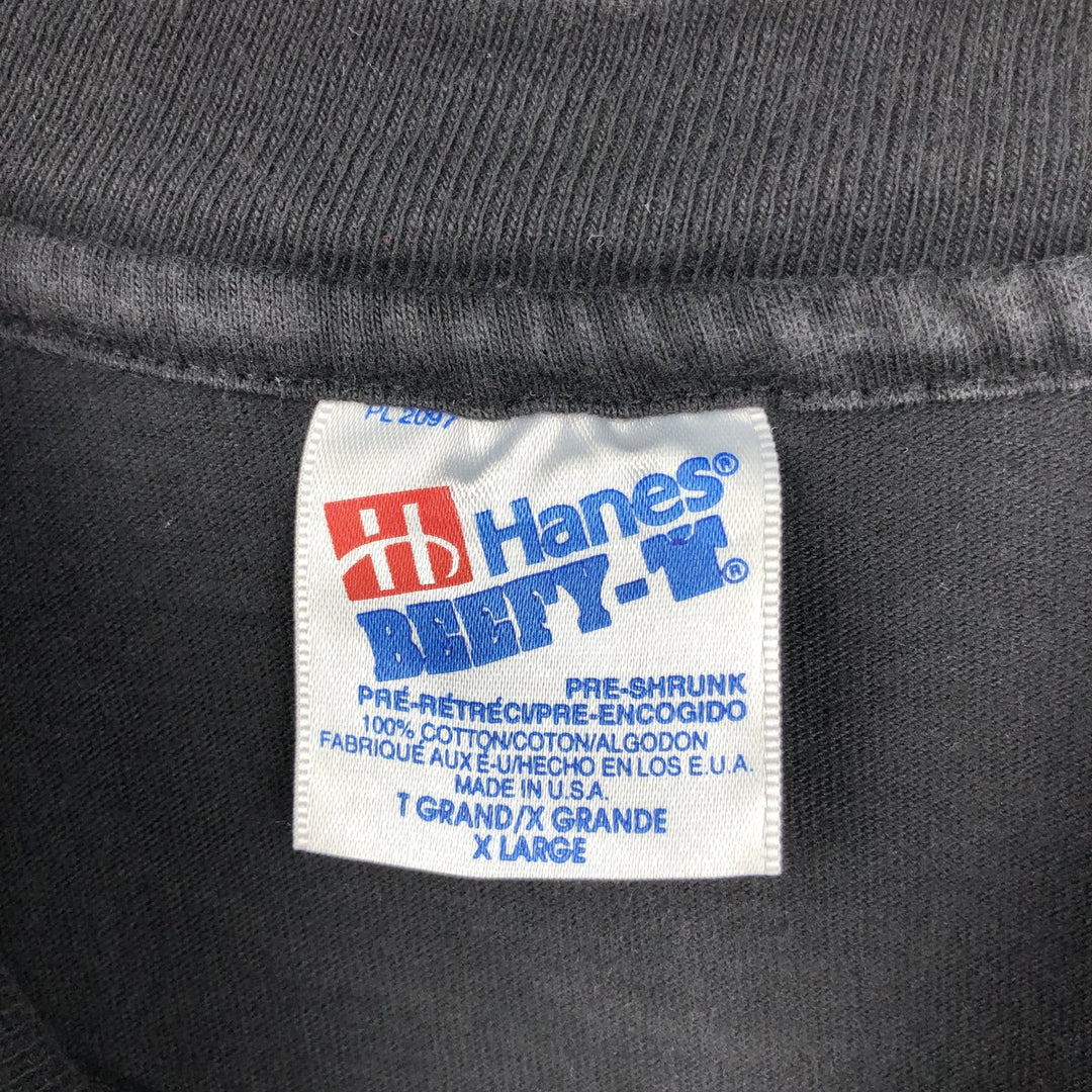 90'S Hanes BEEFY-T Printed T-shirt Made in USA Men's XL Vintage cotton black type Vintage Second Hand