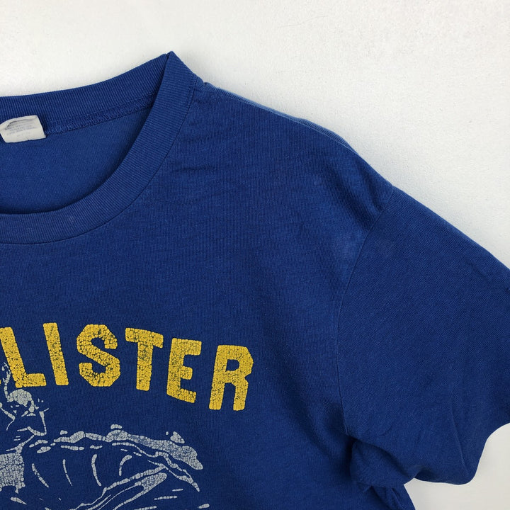 90'S Hollister surf/skate t-shirt, men's size XL equivalent, vintage. cotton blue type Vintage Second Hand