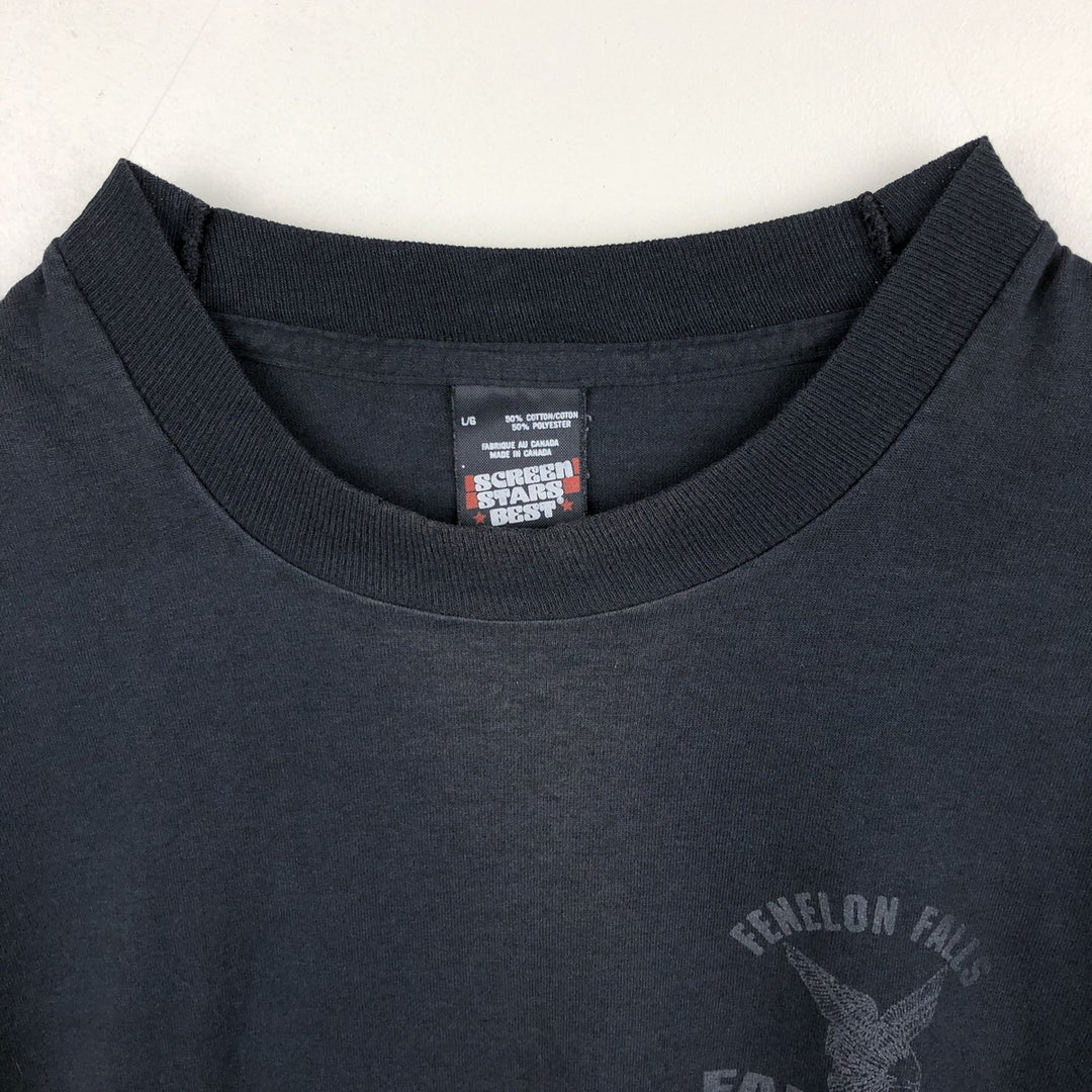 90'S Screen Stars Best Falcon Pattern Print T-Shirt, Men's Size L (approx.), Vintage cotton black type Vintage Second Hand